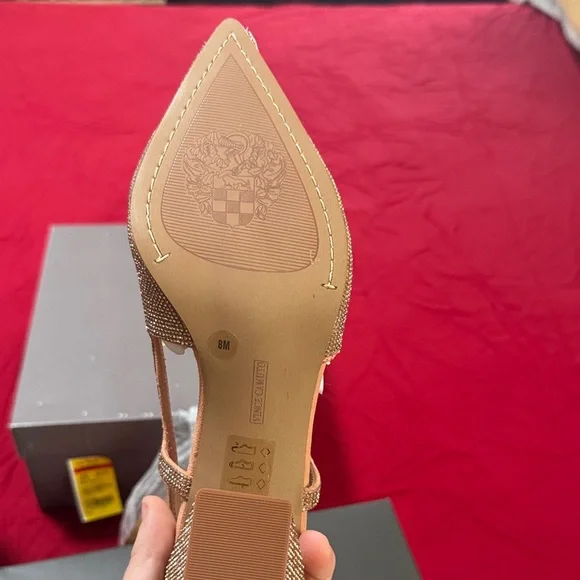 Vince Camuto Glittering Gold Slingback Heels - Picture 7 of 17